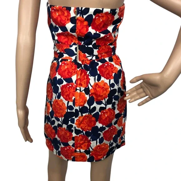 Shoshanna Sweetheart Bustier Floral Print Strapless Mini Cocktail Party Dress 2 - Picture 7 of 8